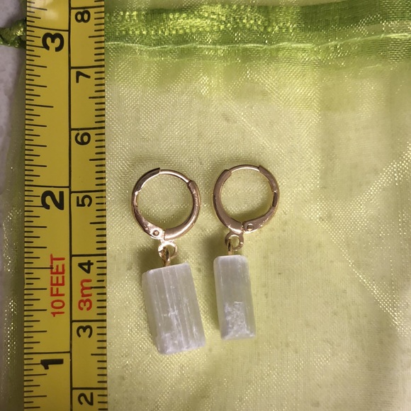 Selenite Petite Huggie Earrings - Picture 2 of 3